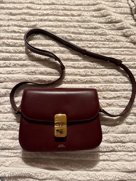 A.P.C. Handbags - A.P.C. Medium Grace Bag Deep Burgundy / Oxblood Leather(Authentic/Lightly Worn)